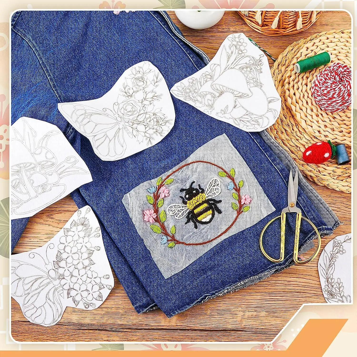 Printable water-soluble embroidery stabilizer,  Self adhesive water-soluble nonwoven for beginners of manual sewing enthusiasts