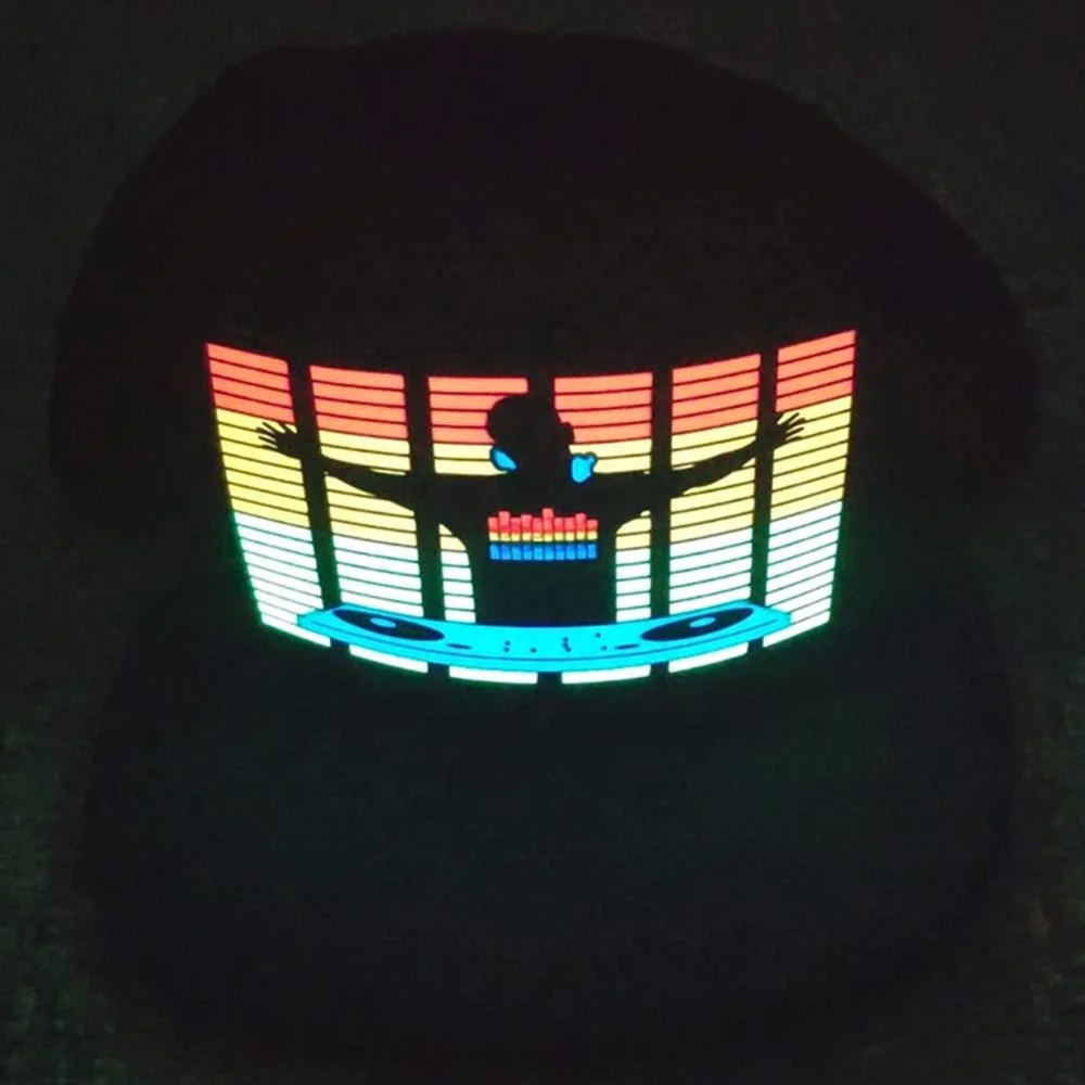 2021 new el hat led neon black hat hip hop hat for halloween party and wedding decor cosplay series caps
