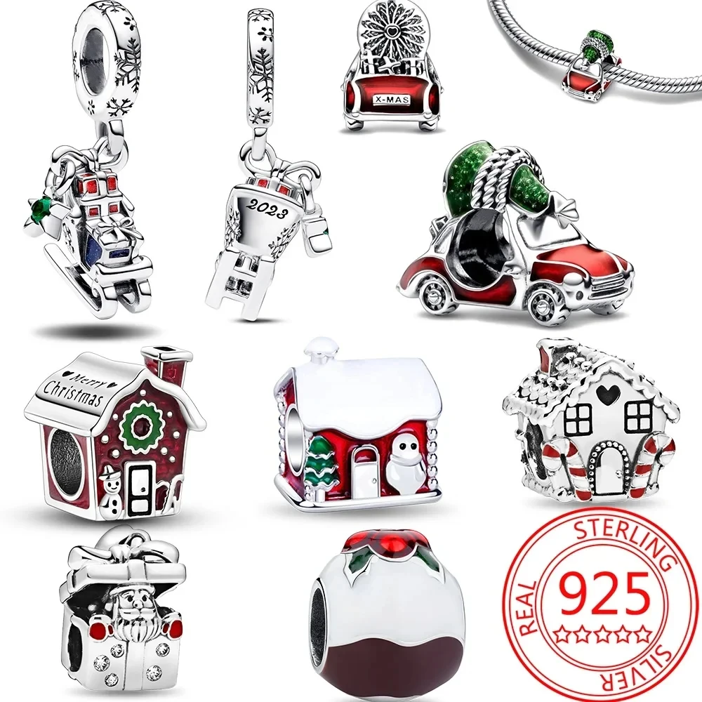 New Original 925 Silver Glow Pumpkin Christmas Halloween Old Man Charm Fits iPandorart Bracelet Diy Ladies Luxury Jewelry