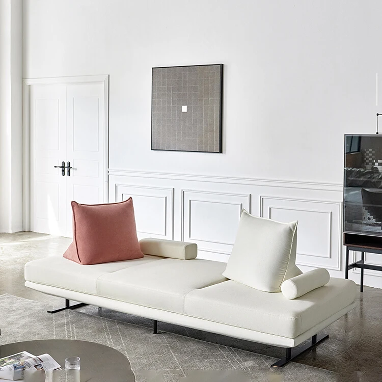 Nordic Fabric Sofa Set Double Seat Armrest Without Backrest Feather Two-way Technical Creative Sofa Set