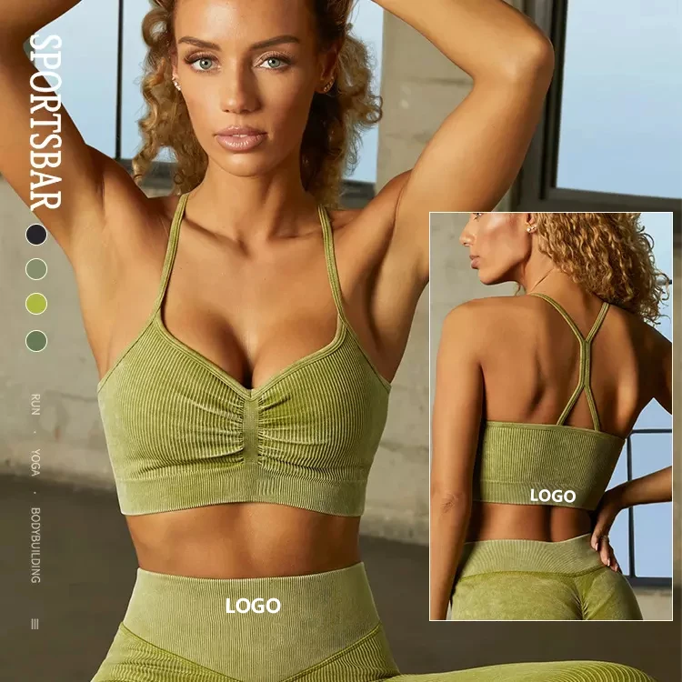 Wholesale Ladies Activewear Sports Outfits Gym Clothing Fitness Yoga Active Wear Clothes Suit Seamless Leggings Bra Workout Set