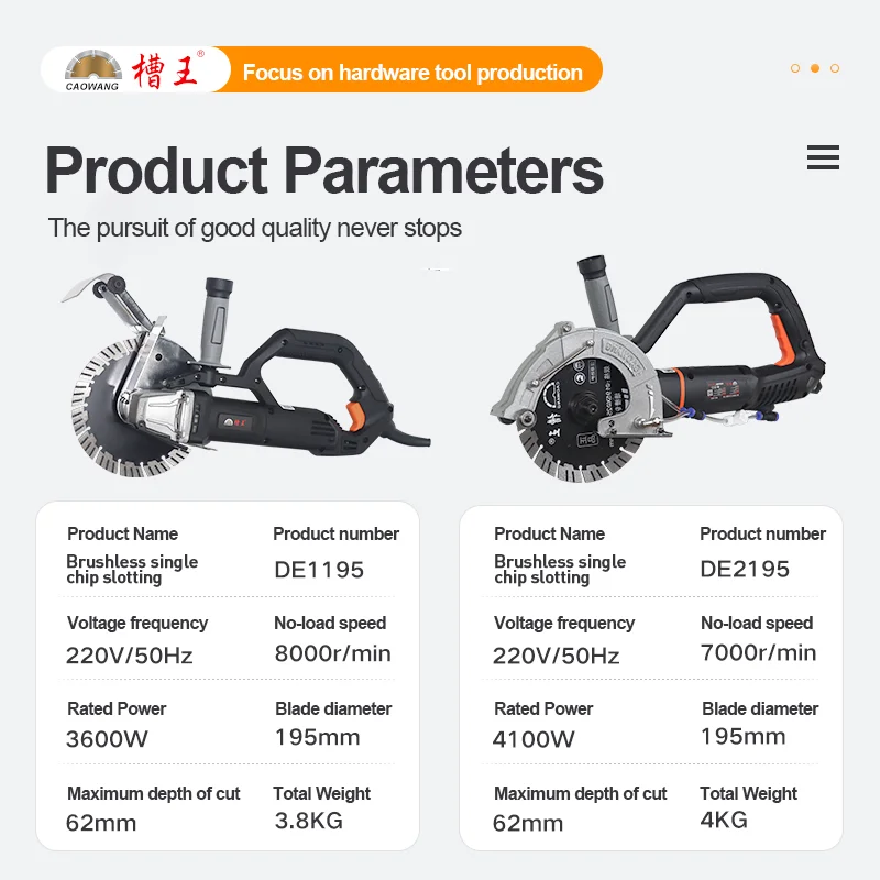 Power Tools 4100W Electric Concrete Wall Slotting Cutting Machine Brick Wall Chaser