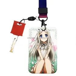 Custom company work card holder logo print plastic id card sleeve creative slide push card holder with lanyard for office