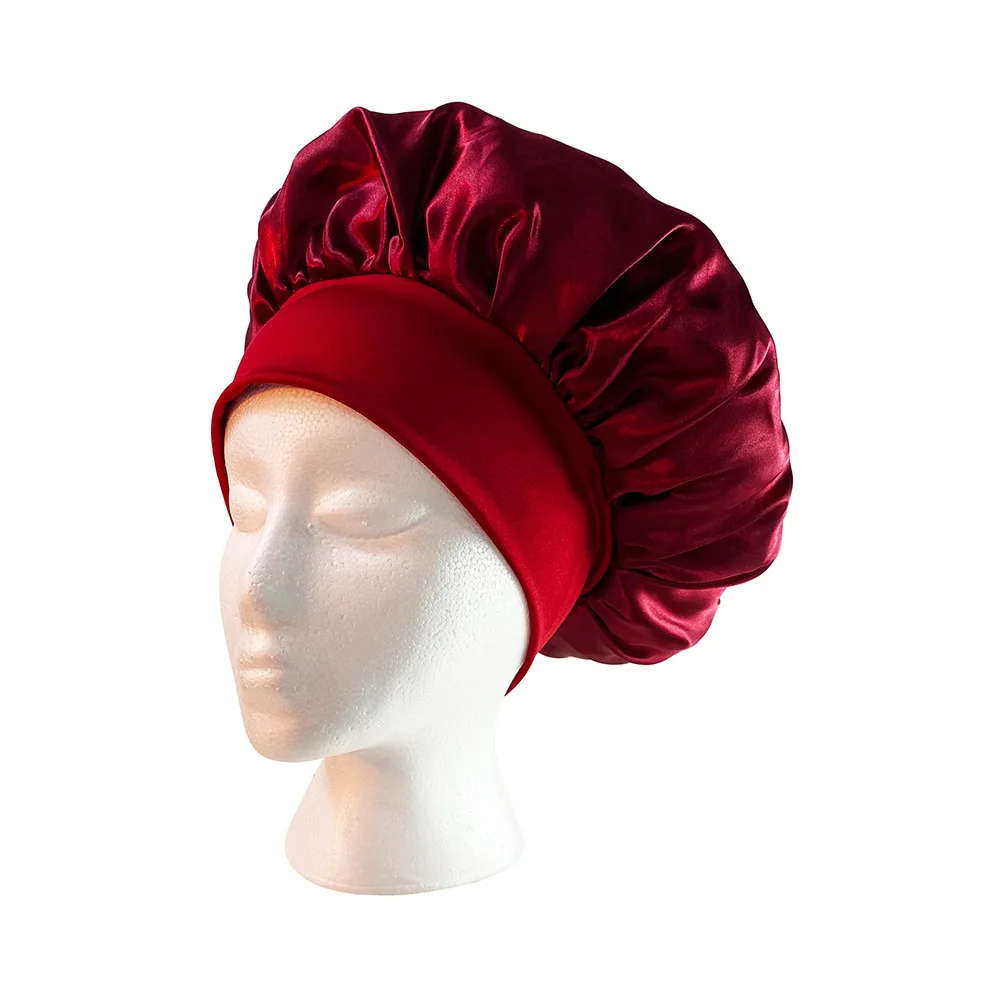 Custom Hair Satin Bonnets for Black Women Men,Hair Wrap Cap for Curly Hair,Elastic Wide Band Hair Bonnet Shower Cap for Sleeping