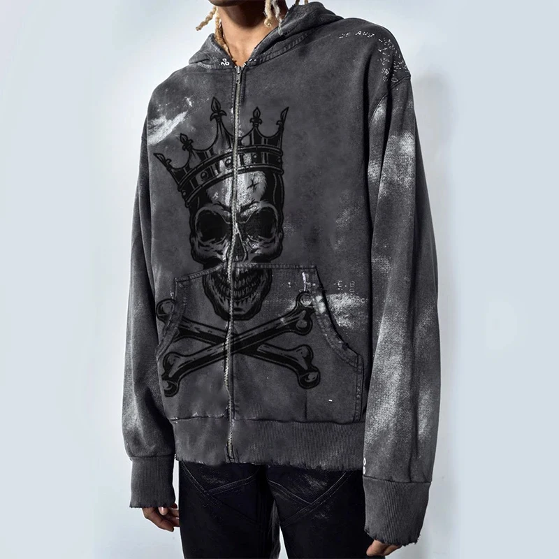 DiZNEW 2022 Luxury Oversized Hoodie For Men zip collar/zip neck Hoodies With Custom Logo Camouflage Hoodies Men Military Style