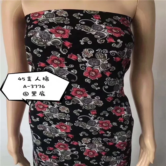 Black and red flower textiles rayon viscose fabric manufacturer rayon fabric stocklot
