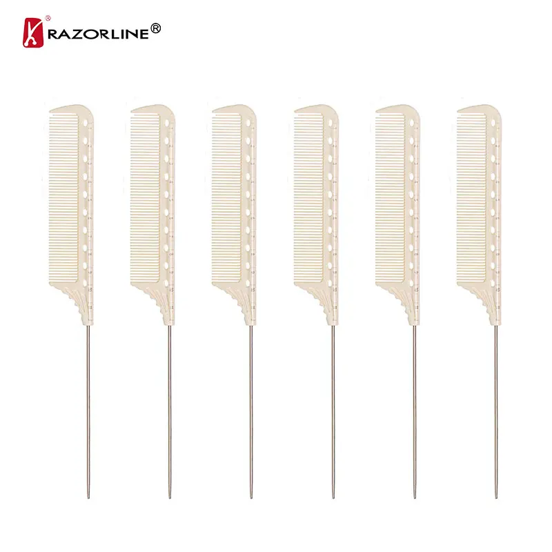 Hot Sale Anti Static ABS Rat Tail Comb Salon Hairdressing Parting Hair Comb Custom Logo Carbon Braiding Comb