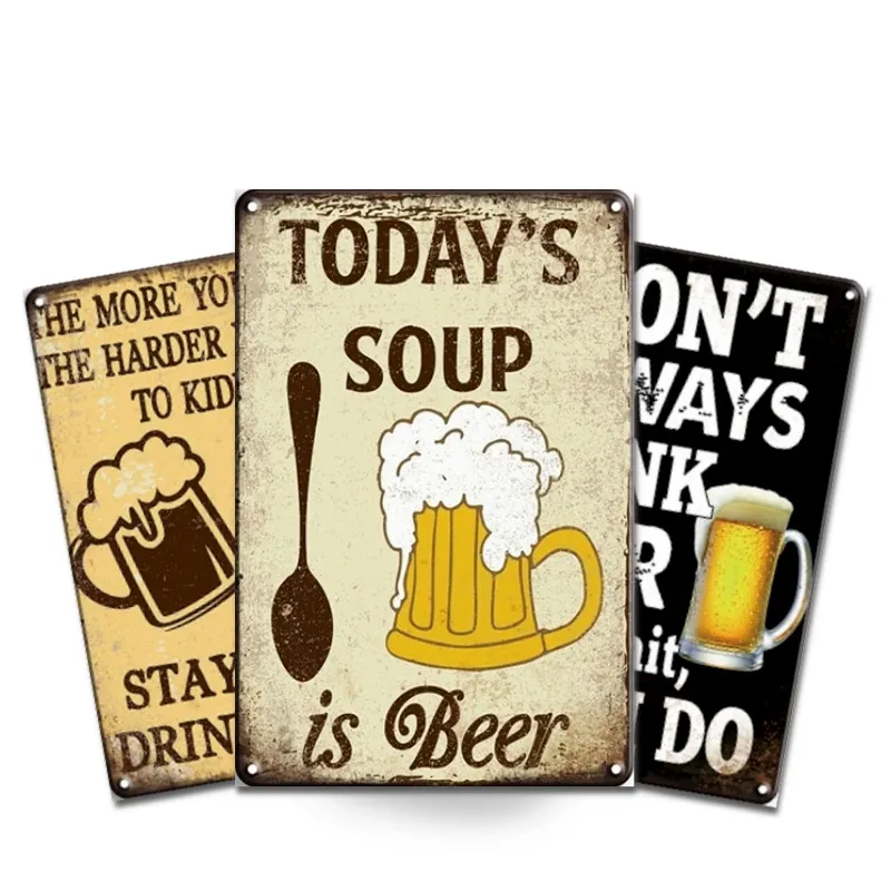 Custom Decor Wall Bar Crafts Old Printing tin sign vintage wall hanging advertising metal signs Souvenir Bar Club