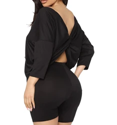 New Arrival 3/4 Sleeve Leisure T-shirt leggings Short Summer Quick Dry Women Yoga Wear Sport Clothing Set