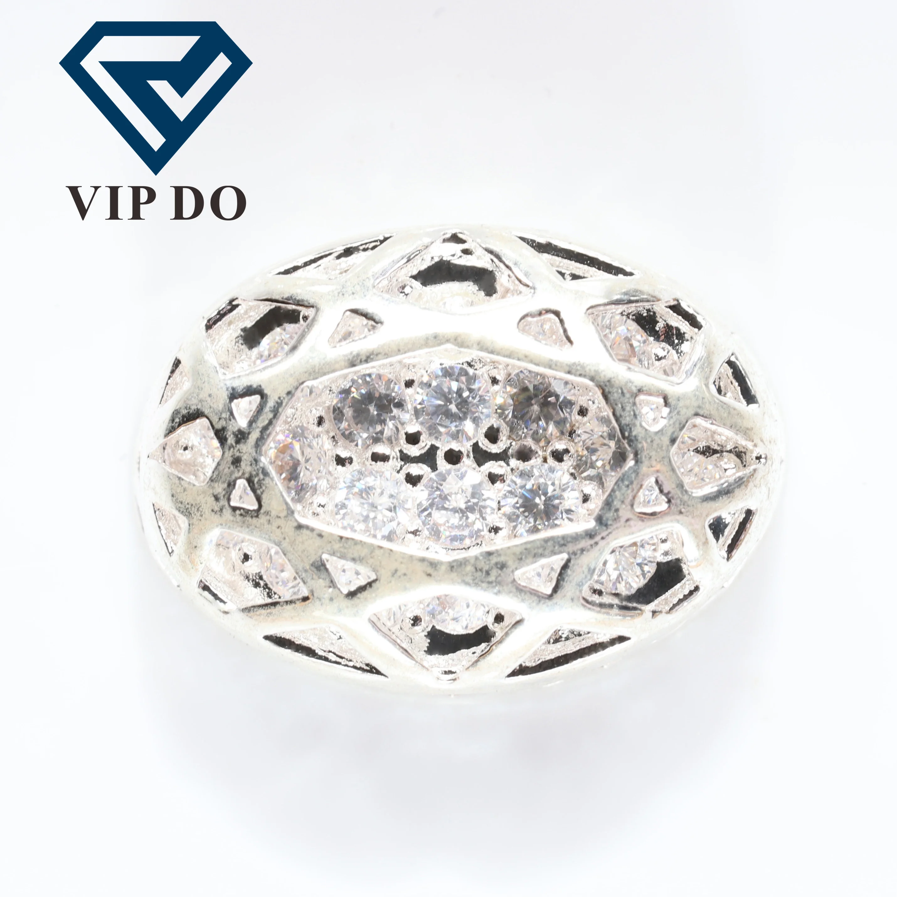 Selling oval cut silver plated hollow inlaid zircon clothing accessories Diamond DIY shoes bags earrings necklace diamond