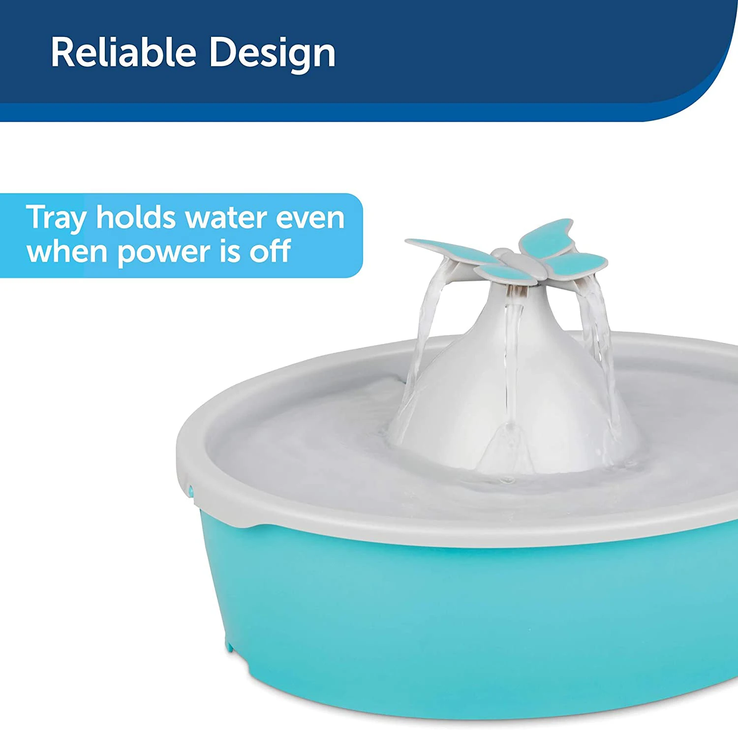 Pet Drinking Fountain for Cats and Dogs, Free-Falling Adjustable Streams of Fresh, Flowing Water, Easy to Clean, 50 oz Capacity