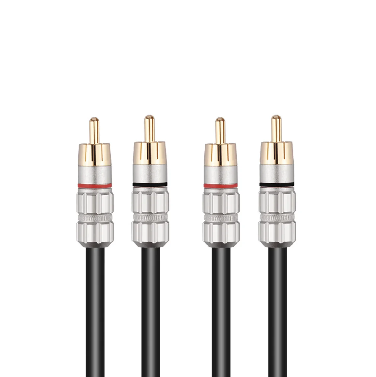 YYTCG High Elasticity HIFI 2RCA Male to 2 RCA Male Audio Cable Gold Plated OFC Data Signal Cable