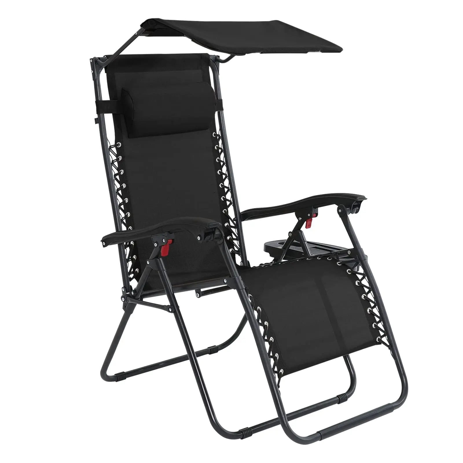 Fashion Design Luxury Adjustable Recliner Zero Gravity Tanning Chair Beach Sunshade Leisure Folding Sun Lounger with Canopy