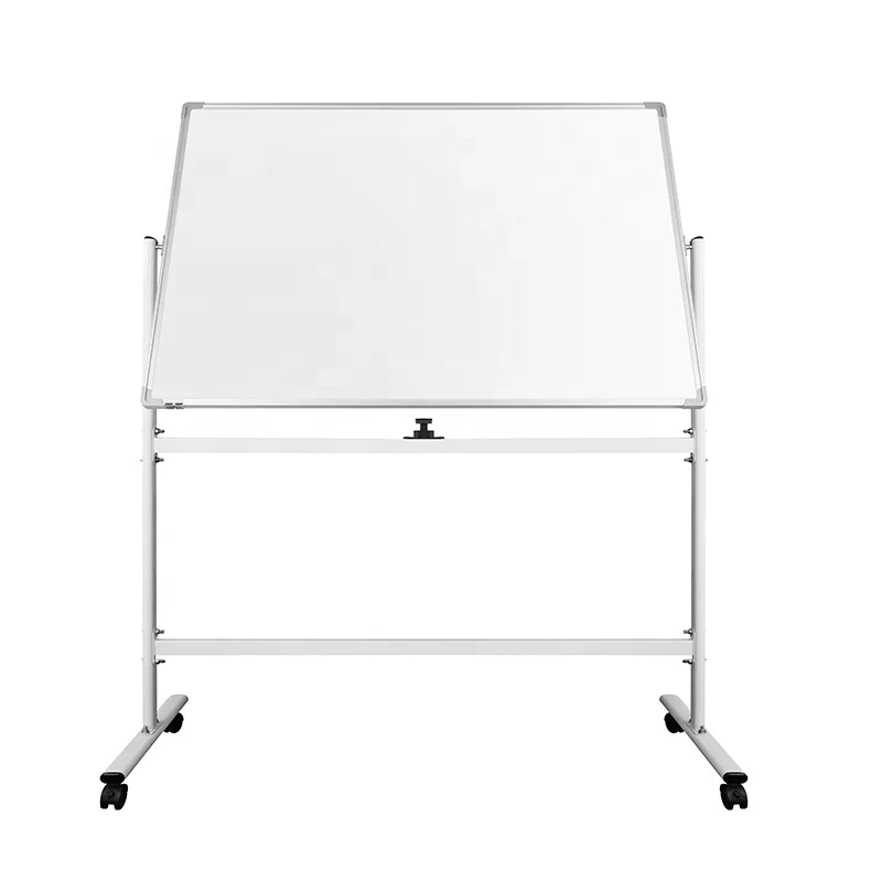 
Double-Sided Mobile Magnetic Dry Erase Board, Rolling Stand with Aluminum Frame 