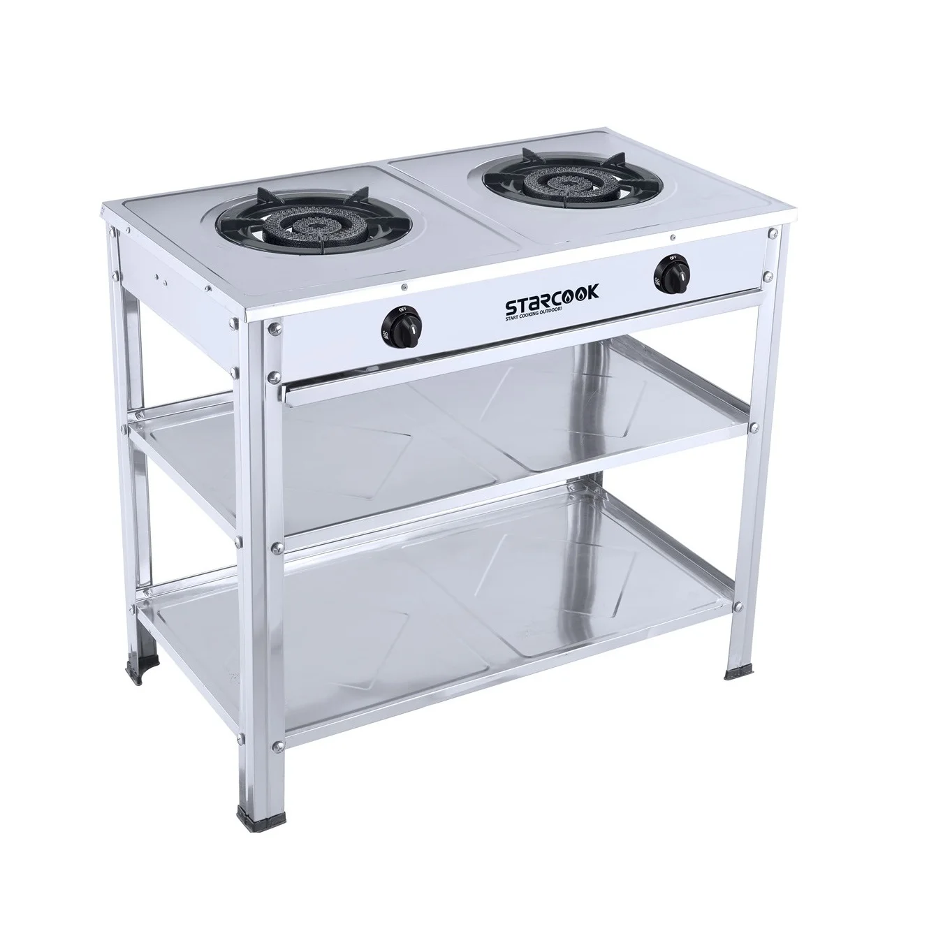 Пропановая газовая плита, гриль для барбекю, промышленная плита из нержавеющей стали, 2 горелки, настольная газовая плита