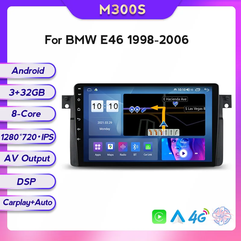 Mekede M Android10.0 8Core 6+128GB IPS Screen Car DVD Player video for BMW E46 M3 318i 320i 325i GPS DSP 4G car play Auto Radio