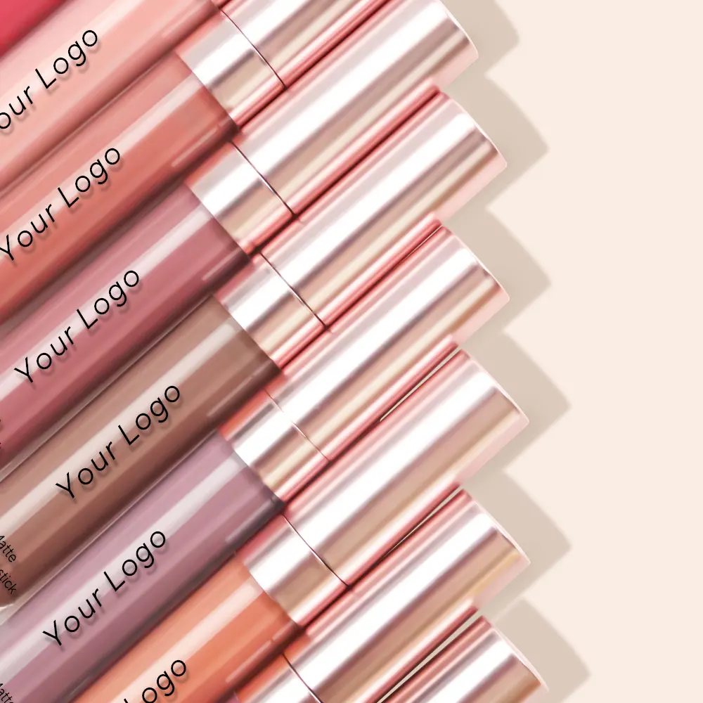 AURORA Wholesale lipstick set custom logo Long Lasting Cosmetic Vegan Private Label Matte Liquid Lipstick with lipliner low MOQ