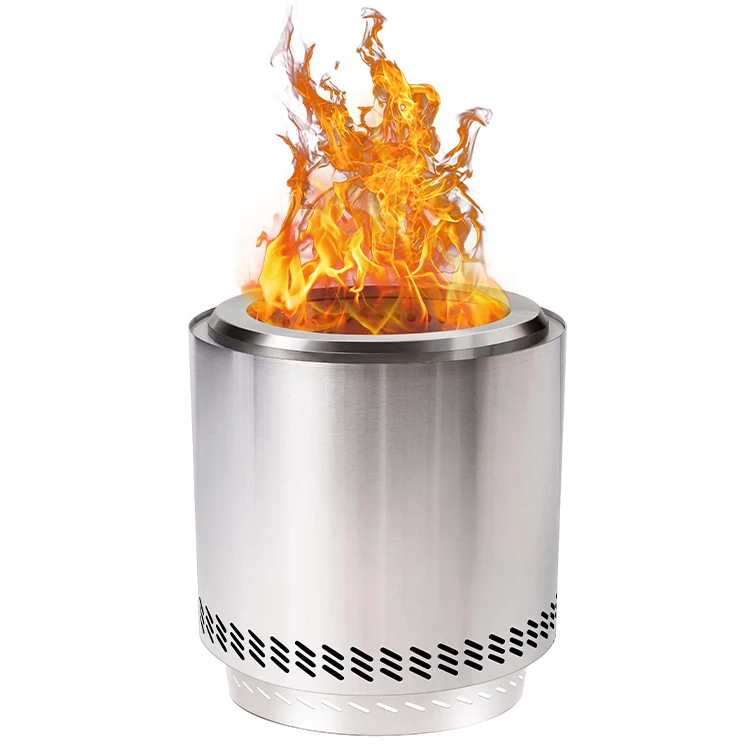 Outdoor camping 304 stainless steel circulation secondary combustion smokeless wood stove fire pit grill