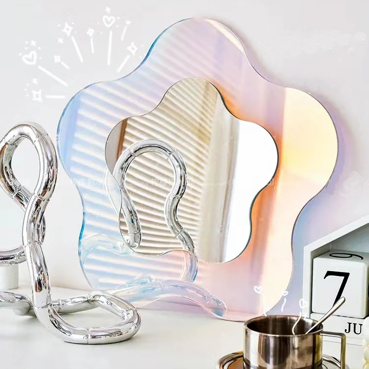 Acrylic Mirror Wholesale Home Decorative Mirrors Living Room Rainbow Irregular Retro Mirror