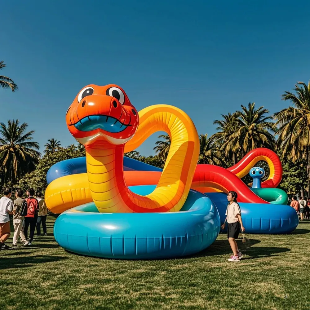 Giant Inflatable snake  Model Cartoon Inflatable Mascot Wild Tiger Event Decoration Inflatable Art Sculpture