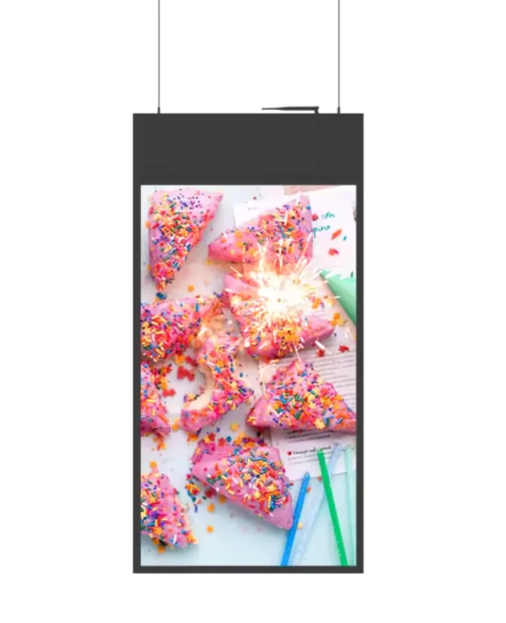 36.3 inch Super Slim Double Sided Hanging LCD Digital Signage Advertising LCD Display Dual Screen LCD poster TV smart