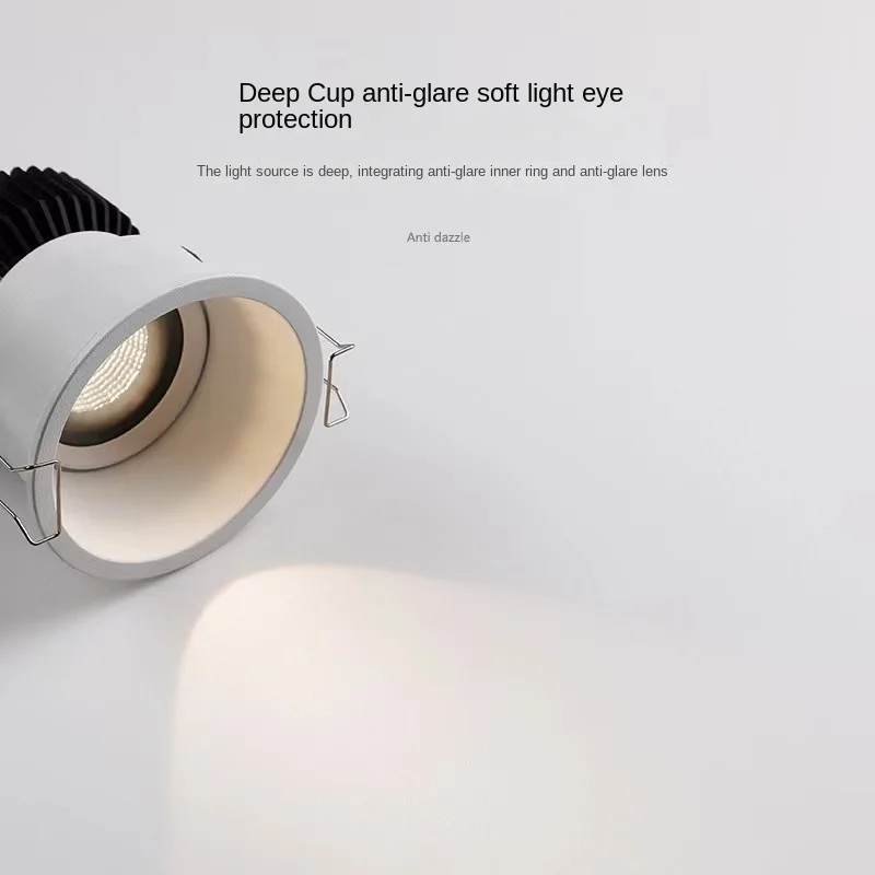 Spotlight led embedded high color rendering deep anti glare narrow frame household 7.5 cm hole wall washing lamp no main
