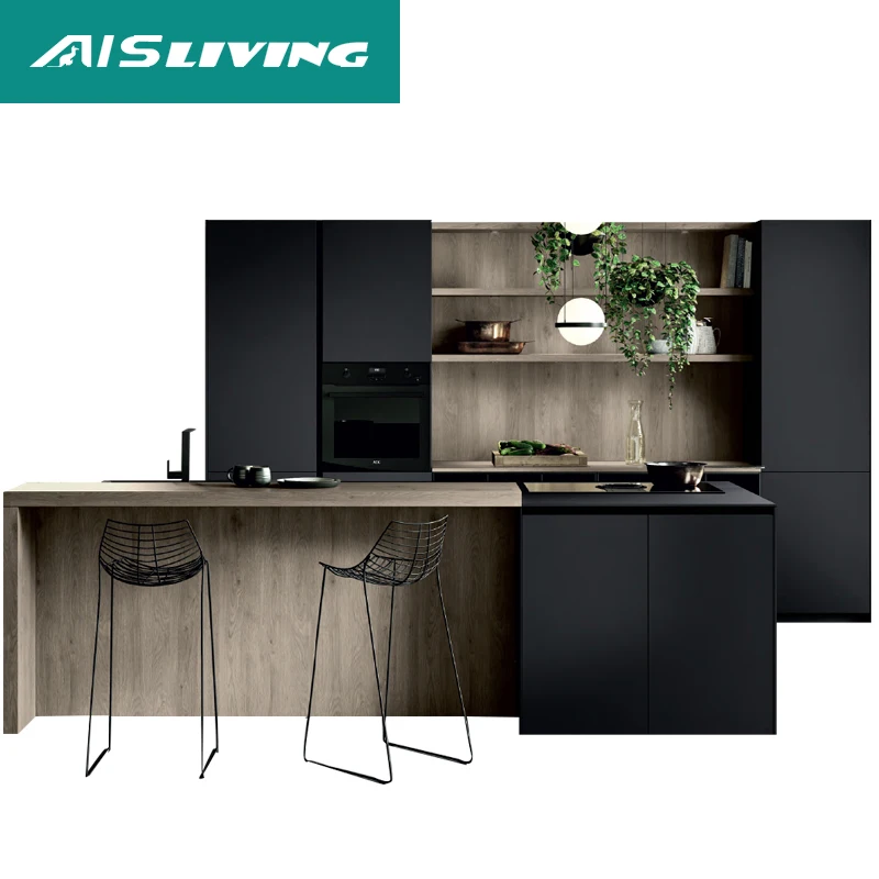 Mauritius Composite Menards Traditional Kitchen Cupboards Cabinet Shaker Glossy Black Kitchen Cabinets Direct From China