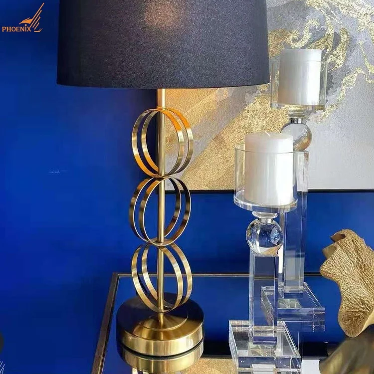 Wholesale home decorations glass candlestick single head K9 crystal tealight table pillar candle holder set of 2