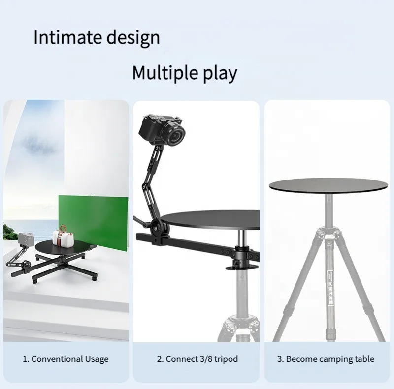 360 Rotating Camera Platform Photography Turntable Spin Table 360 Spinner Professional Surround Shooting Spinning Platform 3kg