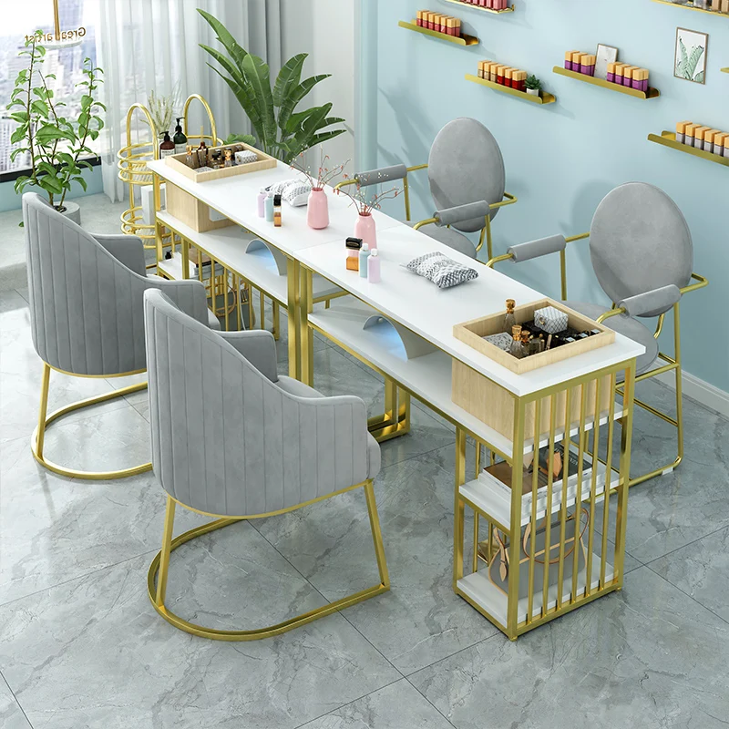 Japanese double deck multi function table and chair set with drawer and socket