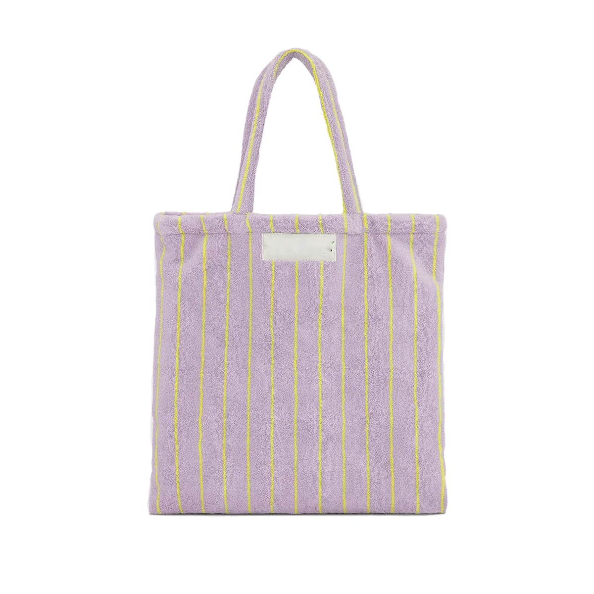 Custom Size Logo Color Colorful Striped Soft Towelling Terry Fabric Tote Shoulder Bag Totebag