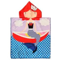 Новый стиль, милая детская накидка, пляжное полотенце с капюшоном, полотенце из микрофибры, абсорбирующее, на заказ, Русалка, Акула, принцесса