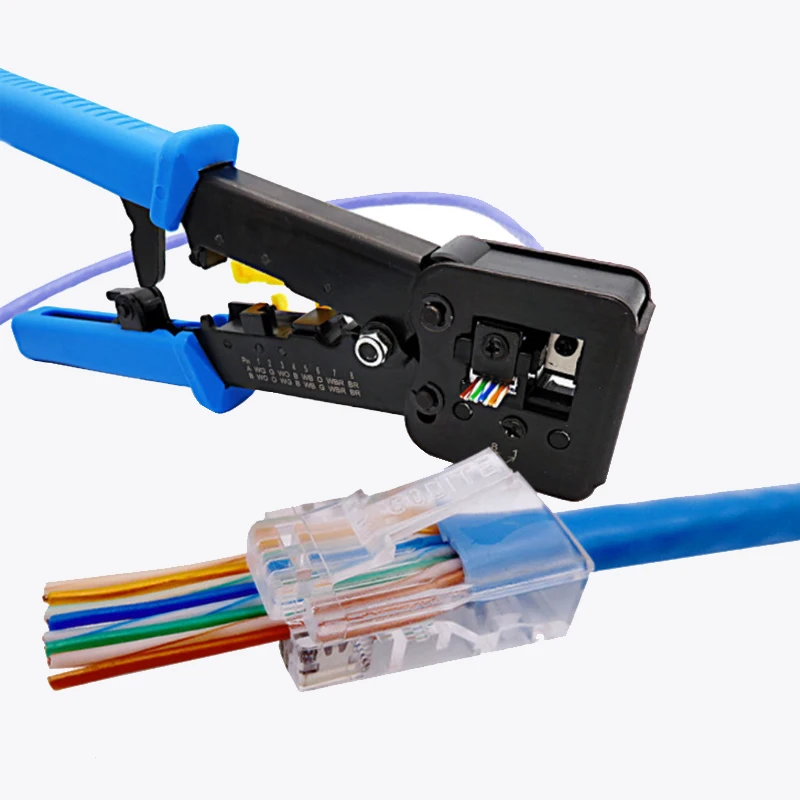 Все в одном щипцы для проходных разъемов RJ11/RJ12/RJ45 Профессиональный инструмент зачистки производительности