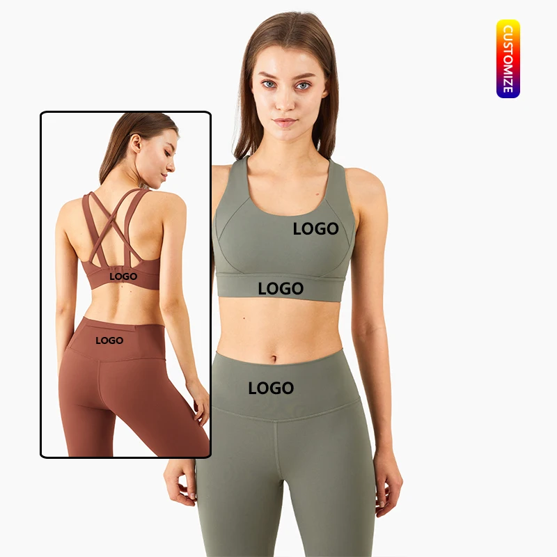 Hot Sale New Fashion All In One Sportswear Shockproof Yoga Bra High Waist Yoga Leggings 2 Piece Gym Set