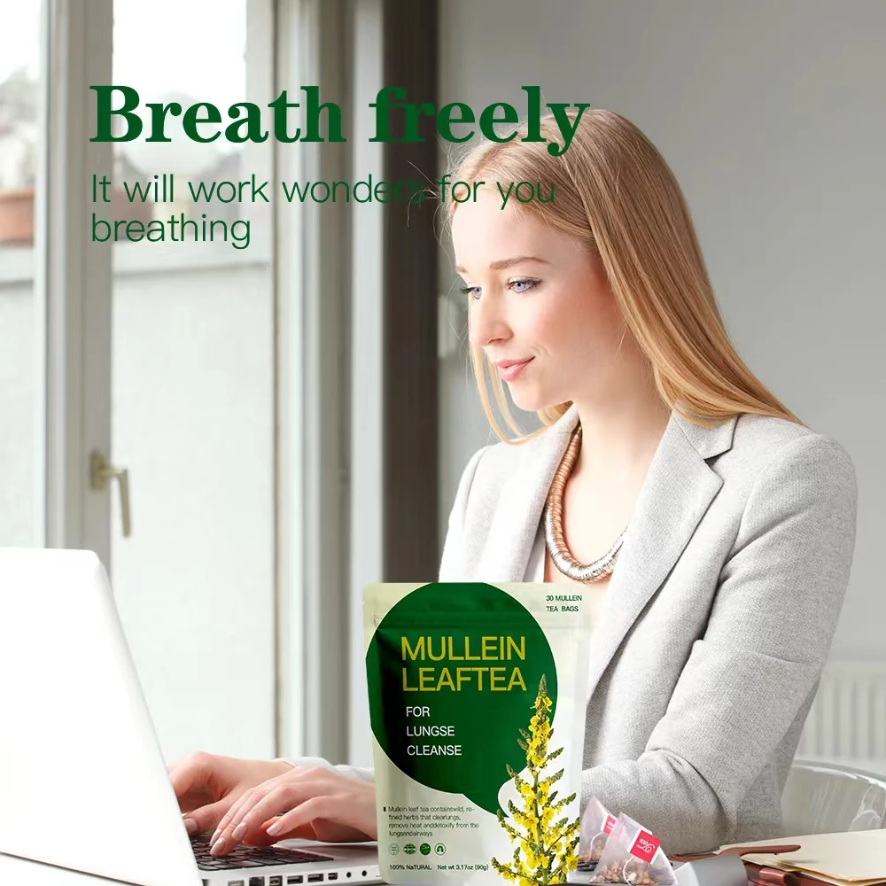Custom Natural Herbal Teabags Support Respiratory Health Mullein Leaf Tea