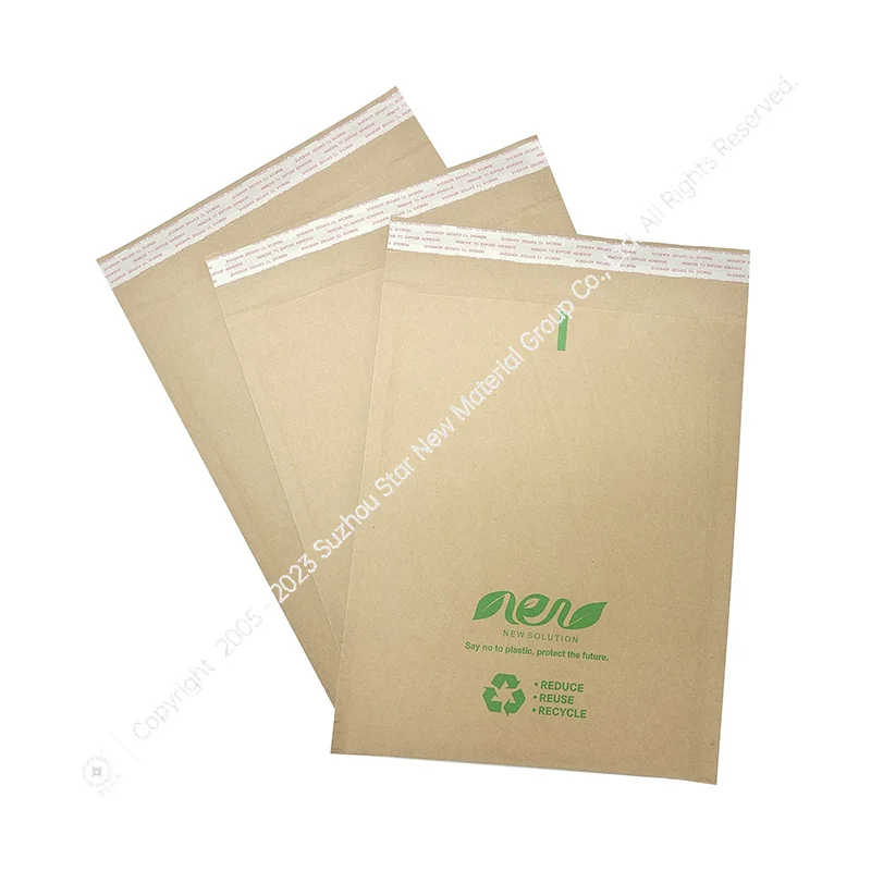 100% Biodegradable Kraft Honeycomb Mailer Custom Logo Design Paper Bubble Envelopes Mailers Padded Shipping For Documents CD