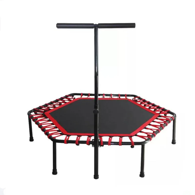 Hot selling 44Inch Hexagonal professional Mini fitness Trampoline Bungee Trampoline With Adjustable T-Bar Adult Trampoline