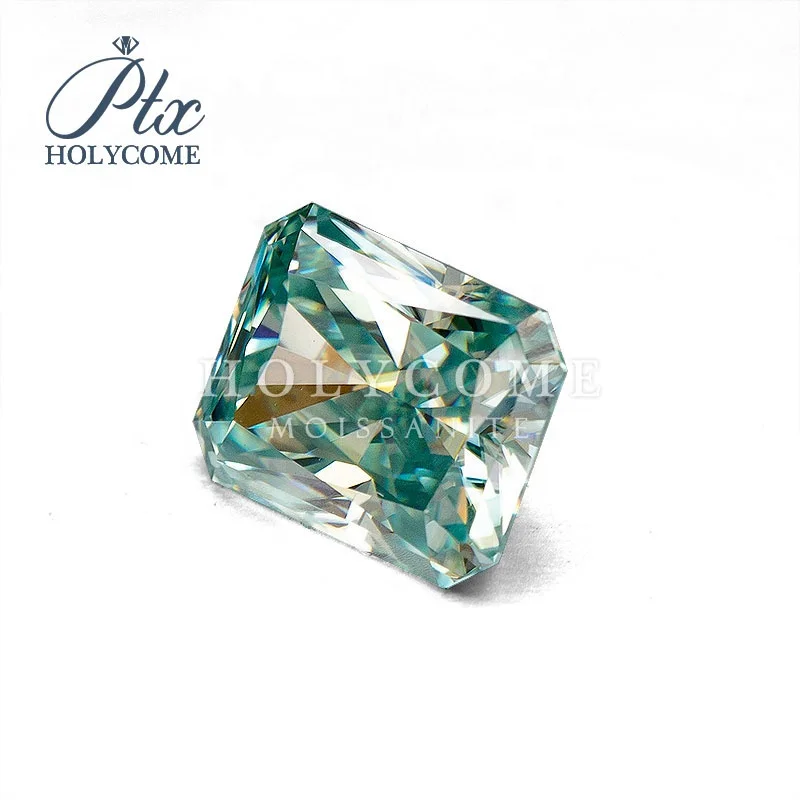 Holycome 3*5mm blue VVS1 Top Quality radiant Cut Loose Moissanite Gemstone Factory For Fine Jewelry Wholesale Price