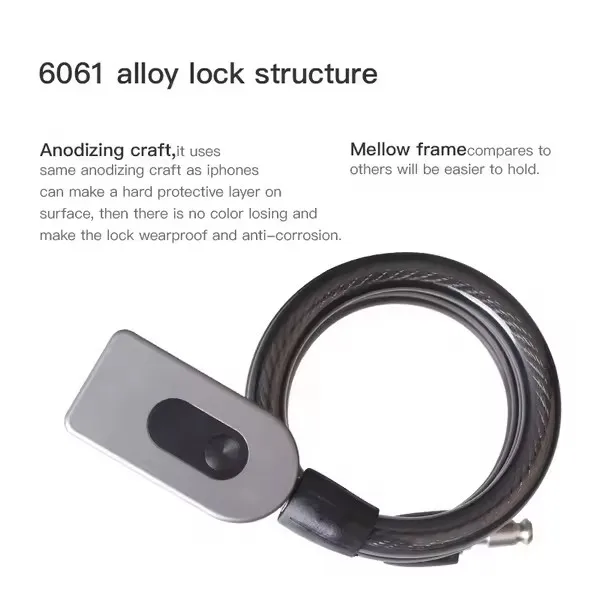 Smart Fingerprint Bike Lock Zinc Alloy Metal  cylinders with Waterproof Anti-theft for Bicycle Motorcycle
