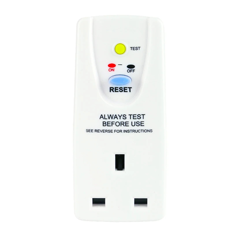 UK Safety RCD Socket Adaptor Home Circuit Breaker Cutout Garden Power Tools Trip Switch (13A) GFCI  PRCD