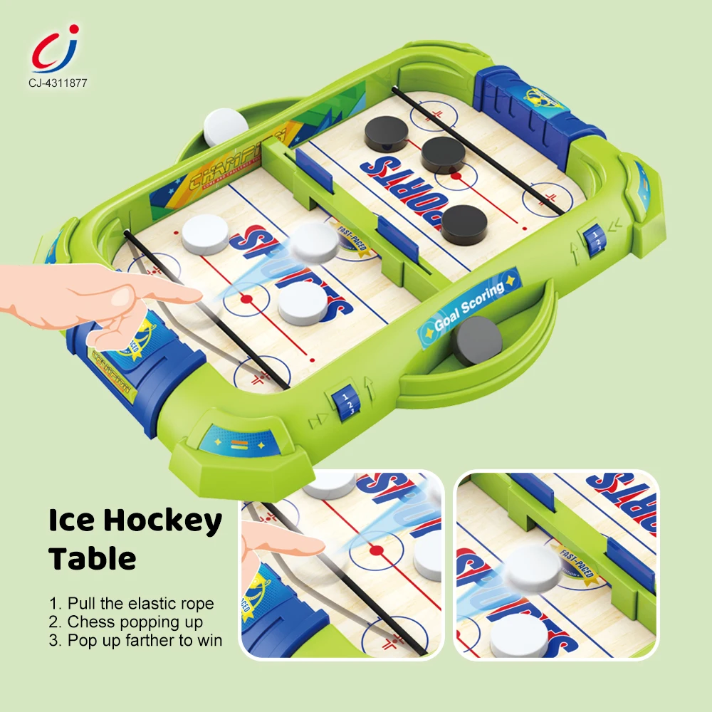 Chengji board game kids ice hockey 2 in 1 scoring table finger sport toy party family sling puck board game for kids