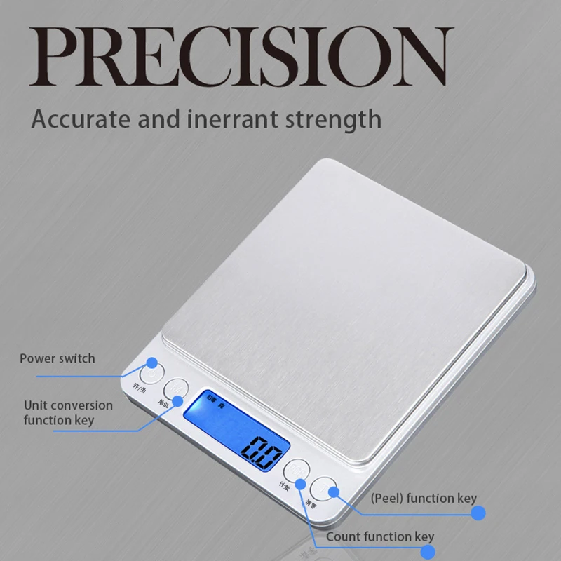 Hot Selling Digital Kitchen Scale Me asuring Food with LCD Display Stainless Steel with Battery Power Wholesale