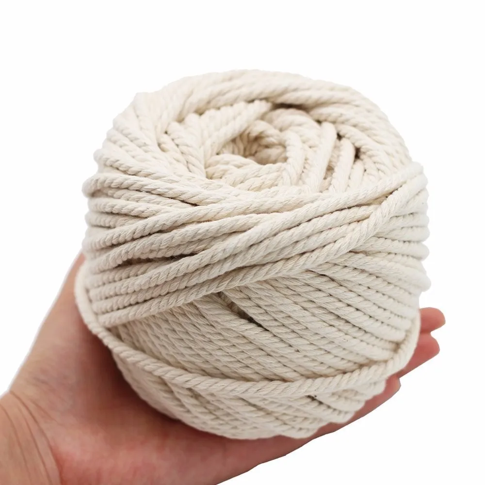 Custom Diameter High Quality Braided Soft Cotton Rope  Twisted Cord