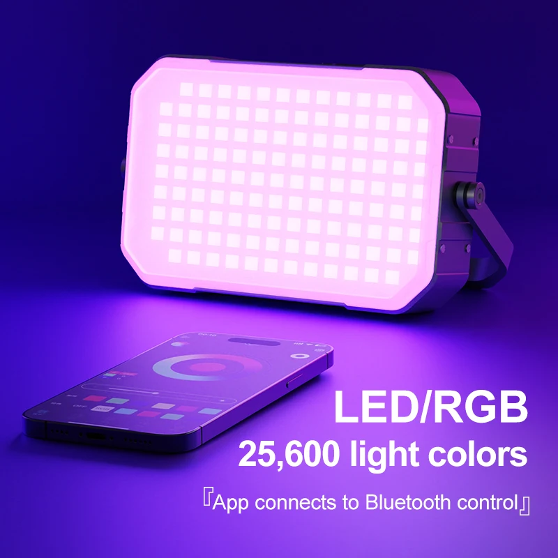 RGB Fill Light USB Rechargeable Emergency Tent Light LED Adjustable Angle Selfie Ring Light For Live Show Camping