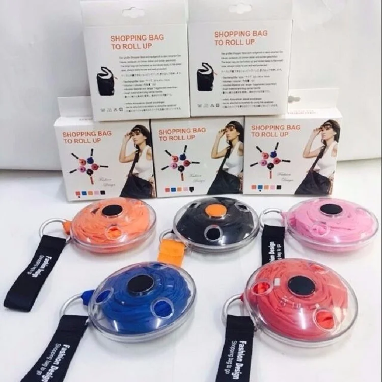 Roll Up In Small Case Portable Eco Friendly Folding Shopping Bag