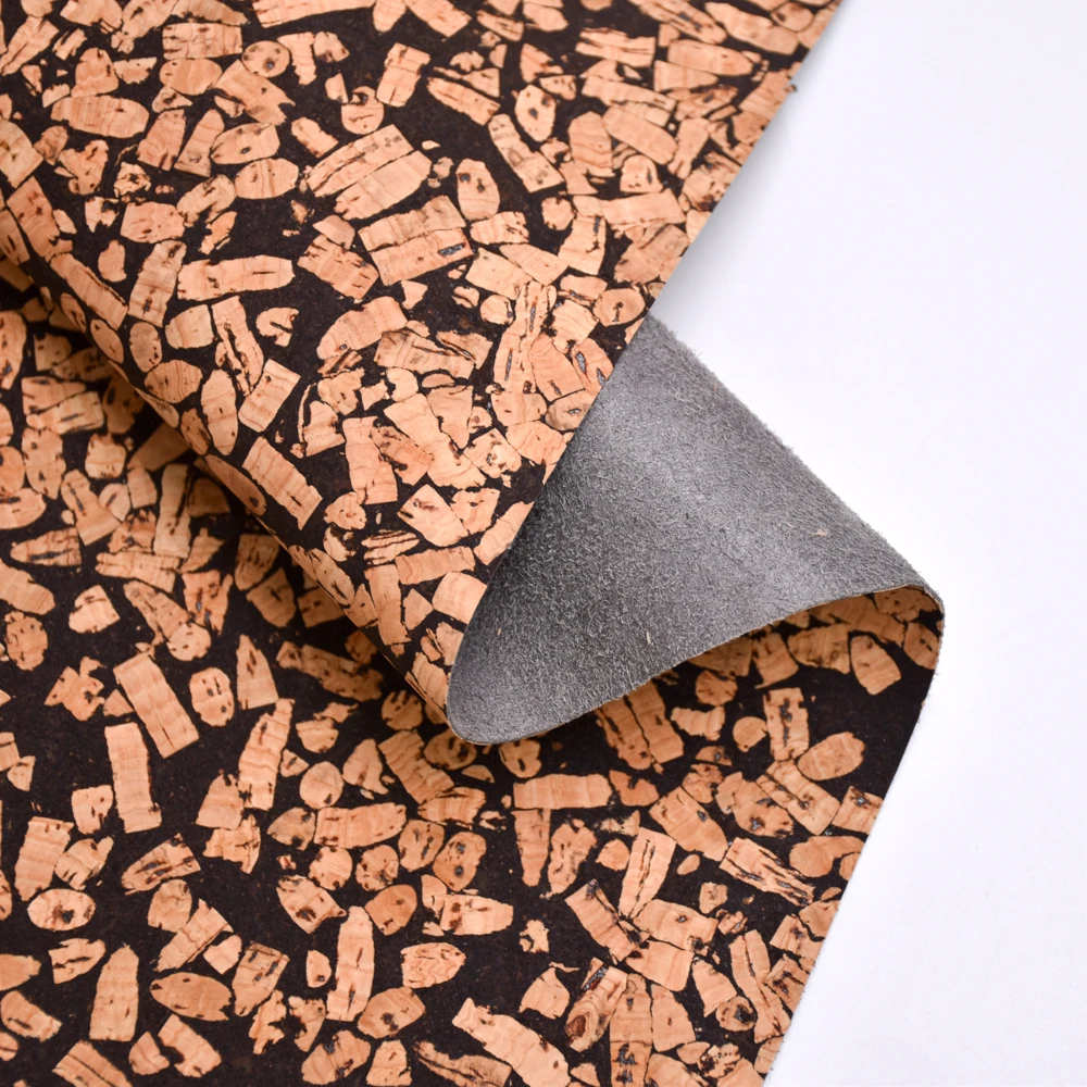 Eco friendly vegan Natural BIO BASED Coffee Grounds Pu portugal Cork sheet Leather Fabric material  for handbags/wallet