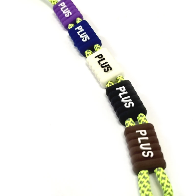 Custom PVC Engraved Two Hole Rope Stopper Plastic Rope Cord End Lock Stopper Accessories Fashionable Rubber Support Customized