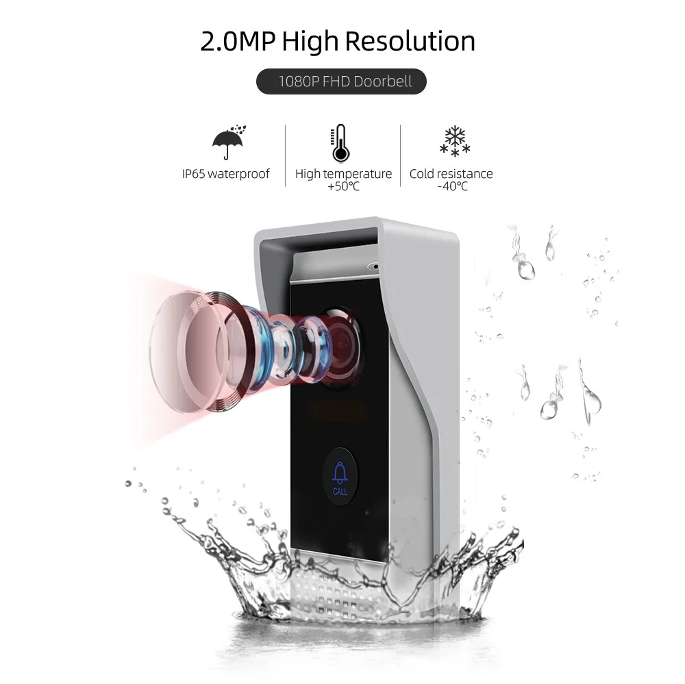 Smart Home Video Door Phone Full Hd 1080P 4Wires Tuya WiFi Smart Video Intercom Doorbell With Camera Bcom Jeatone