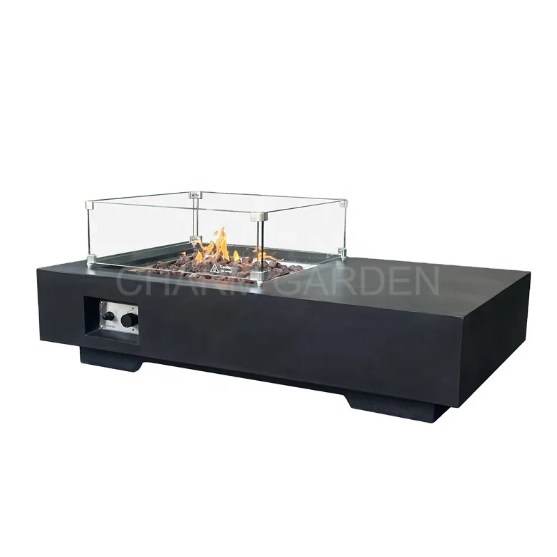 Wholesale Customized Modern Propane Fire Pit Table with Gas Patio Heaters Concrete Table Design