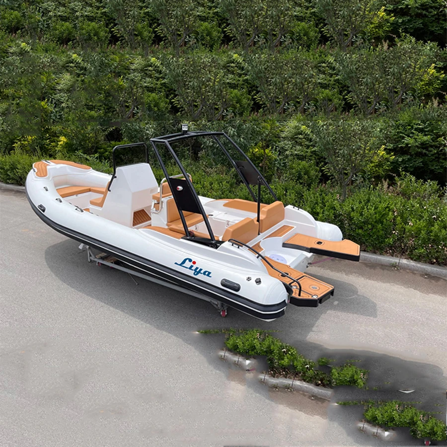 Liya 22feet RIB boat 660 hypalon rigid hull inflatable boat rib speed water fishing boat for sale